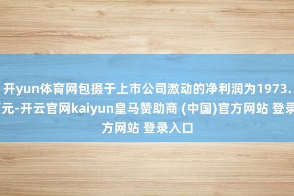 开yun体育网包摄于上市公司激动的净利润为1973.01万元-开云官网kaiyun皇马赞助商 (中国)官方网站 登录入口