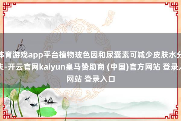 体育游戏app平台植物玻色因和尿囊素可减少皮肤水分流失-开云官网kaiyun皇马赞助商 (中国)官方网站 登录入口